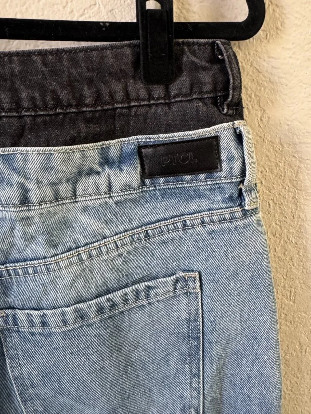 PTCL Long Denim Shorts with Two Contrasting (Black & Blue) Waistbands - Size 29